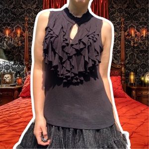 True Vintage y2k Victorian Tank Top with Massive Ruffles, Size M